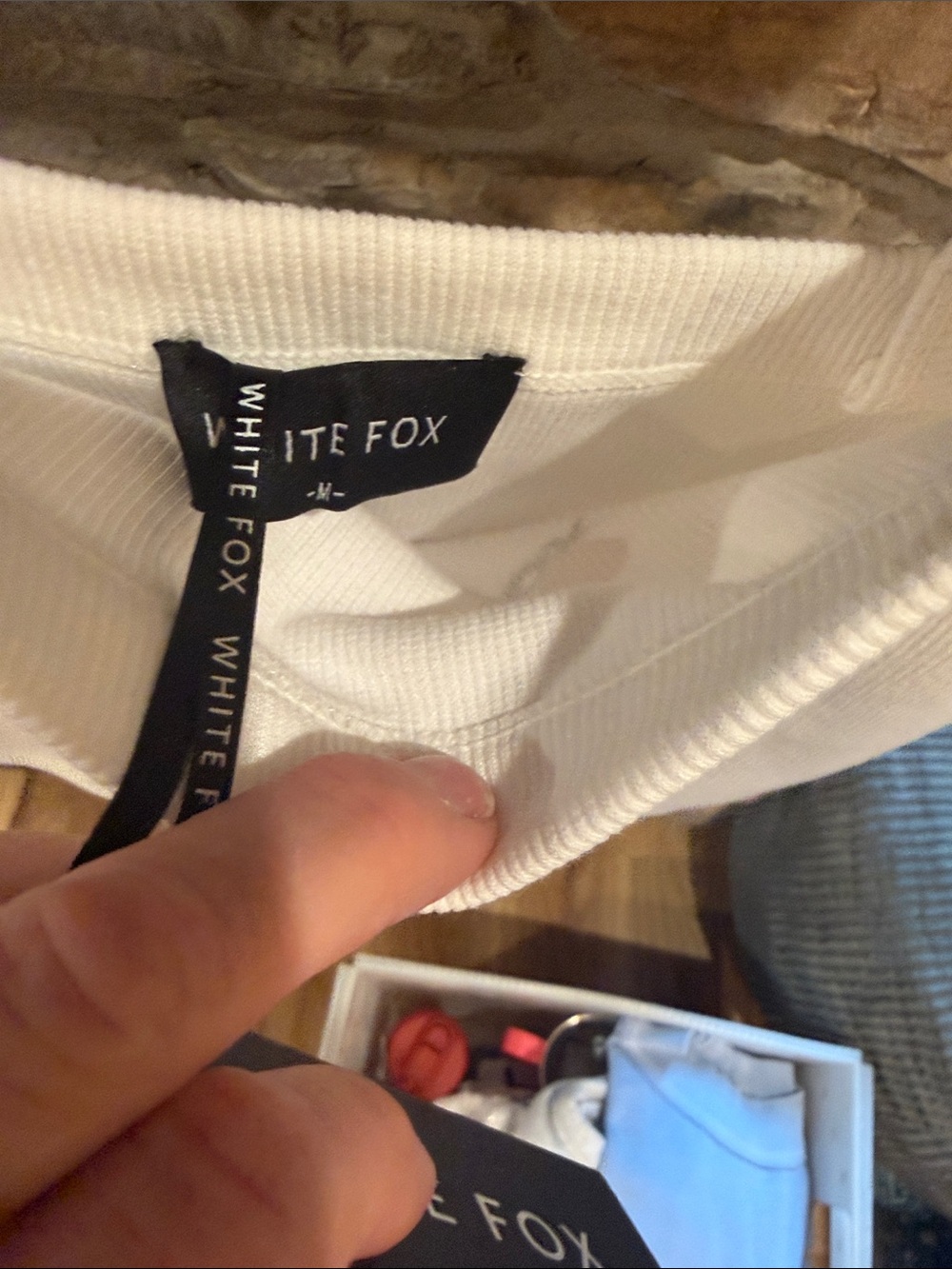 Women's White Fox Ribbed Cherry Tank Top - Picture 6 of 6